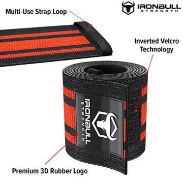 Iron Bull Strength Elbow Wraps for Weightlifting - PRO Line - Workout Elbow Straps for Weight Liftin...