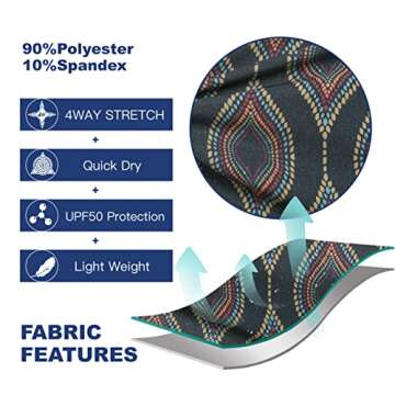 SURF CUZ Men's Board Short Beach Short 4-Way Stretch Swim Short（4 Way Stretch - Wave，34）