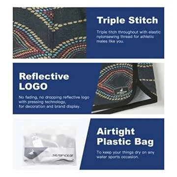 SURF CUZ Men's Board Short Beach Short 4-Way Stretch Swim Short（4 Way Stretch - Wave，34）