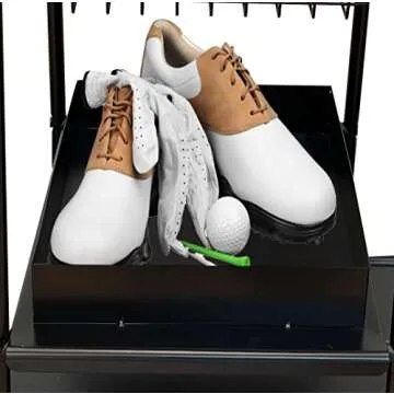 JEF WORLD OF GOLF Golf, Gifts, & Gallery 457 Metal Golf Bag Organizer, Black Double