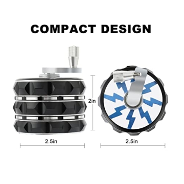 2.5 Inch Black Spice Grinder with Handle Kitchen Helper