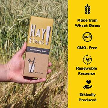 HAY! Biodegradable Tall Drinking Straws | Durable & Eco-Friendly