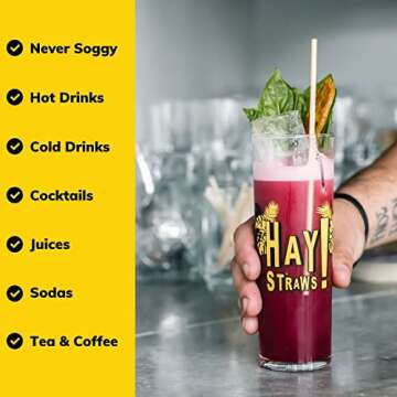 HAY! Biodegradable Tall Drinking Straws | Durable & Eco-Friendly