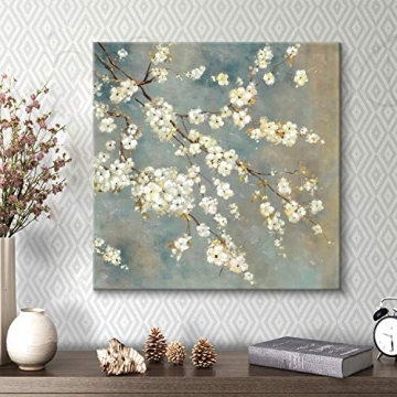 UTOP-art Cherry Blossom Canvas White Flowers Art