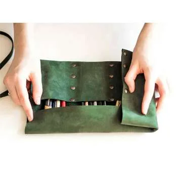 Personalized Leather Pencil Roll for Artists