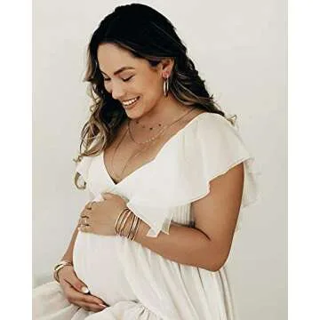 RWQIAN Gold Mama Necklace for New Moms and Gifts