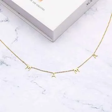 RWQIAN Gold Mama Necklace for New Moms and Gifts
