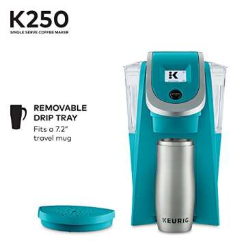 Keurig K250 Coffee Maker, Single Serve K-Cup Pod Coffee Brewer, With Strength Control, Turquoise