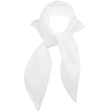 Skeleteen Chiffon Head Neck Scarf - White Classic Retro Sheer Square Head Scarves Handkerchiefs Hand...
