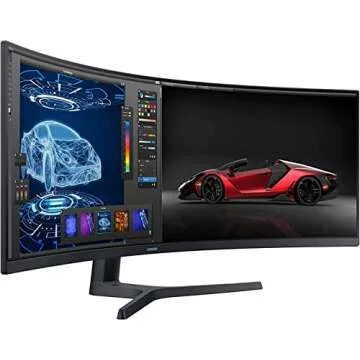 SAMSUNG 49" S95UA Super Ultrawide Dual QHD Monitor, 4ms, QLED, HDR400, USB-C, USB Hub, 120Hz, Height Adjustable Stand, LS49A950UINXZA, 2022, Charcoal Black