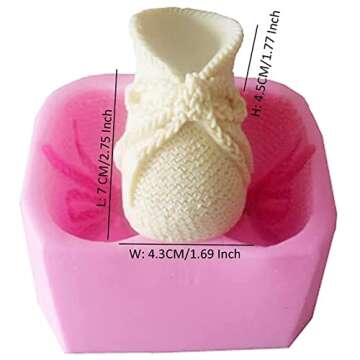 3D Knitted Baby Shoes Silicone Fondant Molds Cake Baking Tool Cake Decorating Sugarcraft DIY Mold Ca...