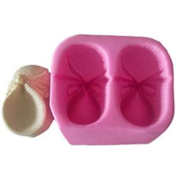 3D Knitted Baby Shoes Silicone Fondant Molds Cake Baking Tool Cake Decorating Sugarcraft DIY Mold Candle Soap Polymer Clay Craft Silicone Mold
