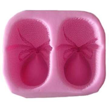 3D Knitted Baby Shoes Silicone Fondant Molds Cake Baking Tool Cake Decorating Sugarcraft DIY Mold Candle Soap Polymer Clay Craft Silicone Mold