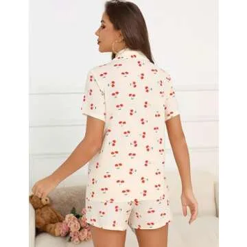 Anjue Women Summer Pajama Set for Nursing Moms