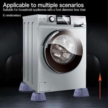 4 Pcs Washing Machine Foot Pads for Anti-Vibration Anti-Walk, Noise Reducing Anti Slip Anti Vibratio...