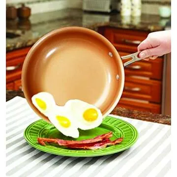 Red Copper 10 PC Non-Stick Cookware Set for Healthy Cooking Experience