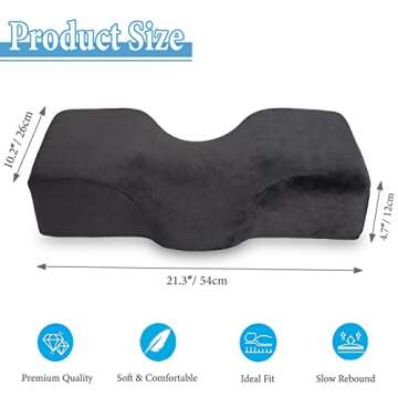 Noverlife Lash Pillow for Lash Extensions, Memory Foam Beauty Salon Eyelash Extension Neck Pillow, Ergonomic Cervical Lash Pillow Neck Support for Lash Grafting Makeup Shoulder Back Relief Sleeping