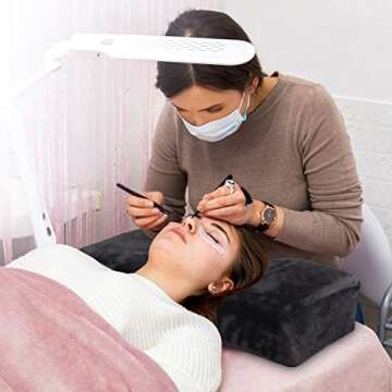 Noverlife Lash Pillow for Lash Extensions, Memory Foam Beauty Salon Eyelash Extension Neck Pillow, Ergonomic Cervical Lash Pillow Neck Support for Lash Grafting Makeup Shoulder Back Relief Sleeping