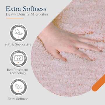 Walensee Bath Rug for Bathroom Non Slip Bathroom Mat (20 x 32, Blush) Water Absorbent Soft Microfiber Shaggy Bathroom Rug Machine Washable Bath Mat for Bathroom Thick Plush Shower Mat