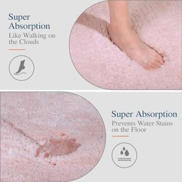 Walensee Bath Rug for Bathroom Non Slip Bathroom Mat (20 x 32, Blush) Water Absorbent Soft Microfiber Shaggy Bathroom Rug Machine Washable Bath Mat for Bathroom Thick Plush Shower Mat