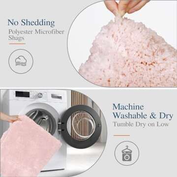 Walensee Bath Rug for Bathroom Non Slip Bathroom Mat (20 x 32, Blush) Water Absorbent Soft Microfiber Shaggy Bathroom Rug Machine Washable Bath Mat for Bathroom Thick Plush Shower Mat