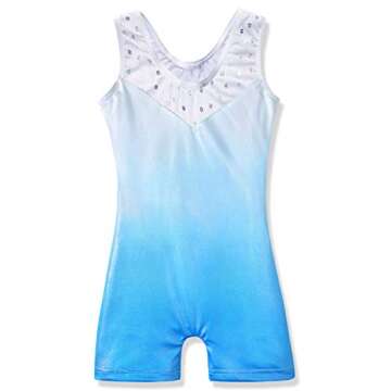 HOZIY Shiny Gymnastics Leotard for Girls 4T 5T Sparkly Snowflake