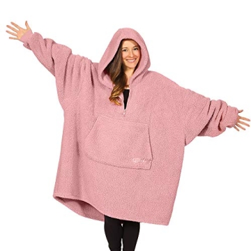 THE COMFY Teddy Bear Quarter-Zip - Ultimate Sherpa Wearable Blanket for Cozy Comfort