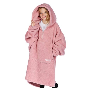 THE COMFY Teddy Bear Quarter-Zip Sherpa Wearable Blanket
