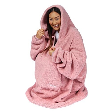 THE COMFY Teddy Bear Quarter-Zip Sherpa Wearable Blanket