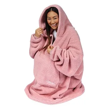 THE COMFY Teddy Bear Quarter-Zip Sherpa Wearable Blanket