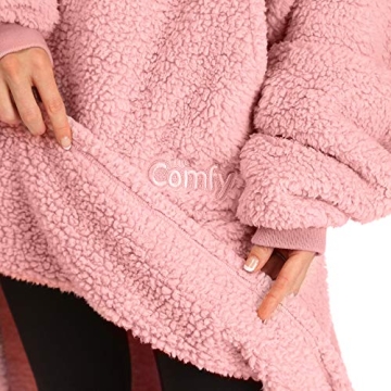 THE COMFY Teddy Bear Quarter-Zip Sherpa Wearable Blanket