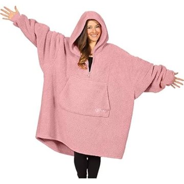 THE COMFY Teddy Bear Quarter-Zip Sherpa Wearable Blanket