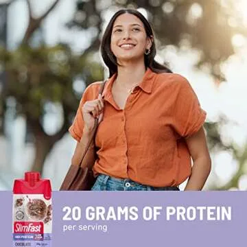 SlimFast Protein Shake, Chocolate- 20g Protein, Meal Replacement Shake Ready to Drink, High Protein with Low Carb and Low Sugar, 24 Vitamins and Minerals, 12 Count (Pack of 1) (Packaging May Vary)