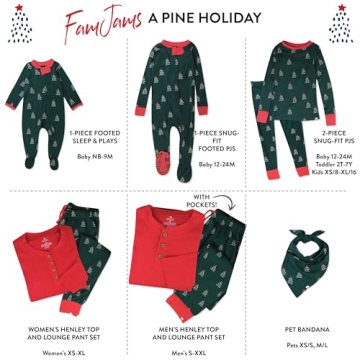 HonestBaby Family Matching Holiday Pajamas Organic Cotton for Men, Women, Kids, Toddlers, Baby Boys,...