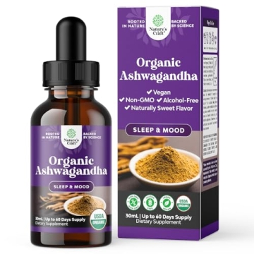 USDA Organic Ashwagandha Liquid Drops - Natural Stress Relief & Sleep Support