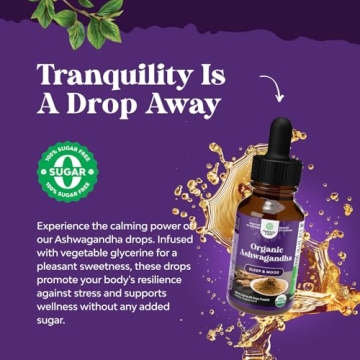 Organic Ashwagandha Liquid Drops for Stress Relief and Sleep