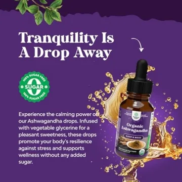 Organic Ashwagandha Liquid Drops for Stress Relief and Sleep