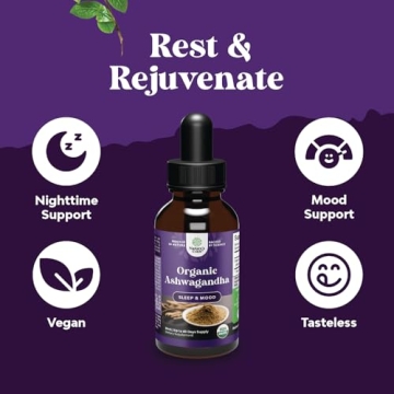 Organic Ashwagandha Liquid Drops for Stress Relief and Sleep