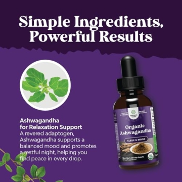 Organic Ashwagandha Liquid Drops for Stress Relief and Sleep