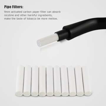 Joyoldelf Smoking Pipe, Luxury Tobacco Pipe with Leather Tobacco Pipe Pouch, Deepened & Windproof To...