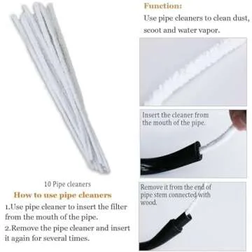 Joyoldelf Smoking Pipe, Luxury Tobacco Pipe with Leather Tobacco Pipe Pouch, Deepened & Windproof Tobacco Pipes for Smoking with 9mm Pipe Filter, Tobacco Pipe Stand and Smoking Accessories