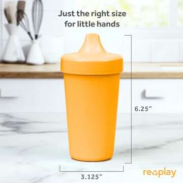 Re-Play No Spill Sippy Cups Set for Toddlers - Eco-Friendly