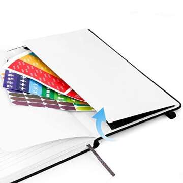 Huhuhero Lined Journal Notebooks for Work, Hardcover Leather Journals for Writing Women Men, 120Gsm Thick Paper College Ruled Notebook, Office School Supplies, 5.25"×8.25" (1, Matte Black)