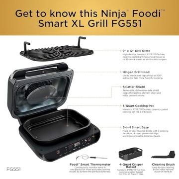 Smart 6-in-1 Ninja Indoor Grill & Air Fryer