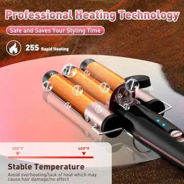 5 in 1 Curling Wand Set with 3 Barrel Crimper, 5 Interchangeable Ceramic Barrels, Instant Heat Up, Adjustable Temperature & Heat Protective Glove for All Hair Types