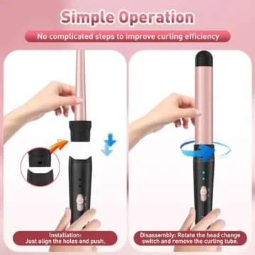 5 in 1 Curling Wand Set with 3 Barrel Crimper, 5 Interchangeable Ceramic Barrels, Instant Heat Up, Adjustable Temperature & Heat Protective Glove for All Hair Types