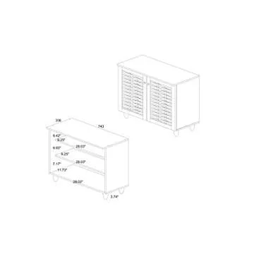 Wholesale Interiors Baxton Studio Winda Modern and Contemporary 2-Door Dark Brown Wooden Entryway Shoes Storage Cabinet -