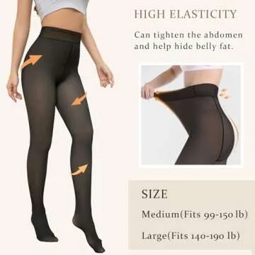 Bontierie Fleece Lined Women's Thermal Tights for Winter