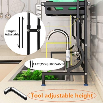 LJING Adjustable Over The Sink Dish Drying Rack