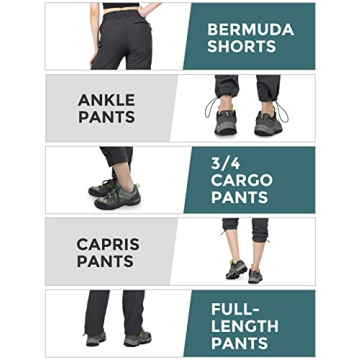 Wespornow Women's Hiking Pants Convertible Zip-Off Quick-Dry